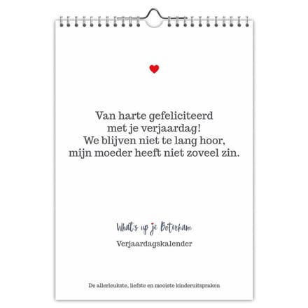 What's up je boterham - Verjaardagskalender - A4