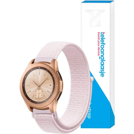 Nylon smartwatch bandje ? Lichtroze 20mm - Universeel