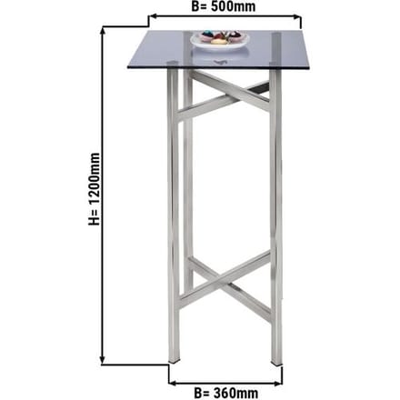 GGM Gastro Bijzettafel - inklapbaar - 50x50cm zilver