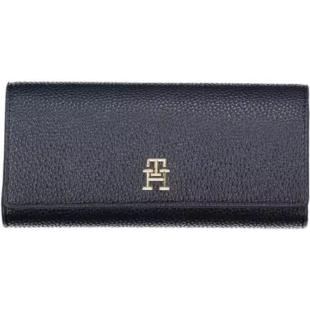 Th Wallet Geprint Leer Marineblauw