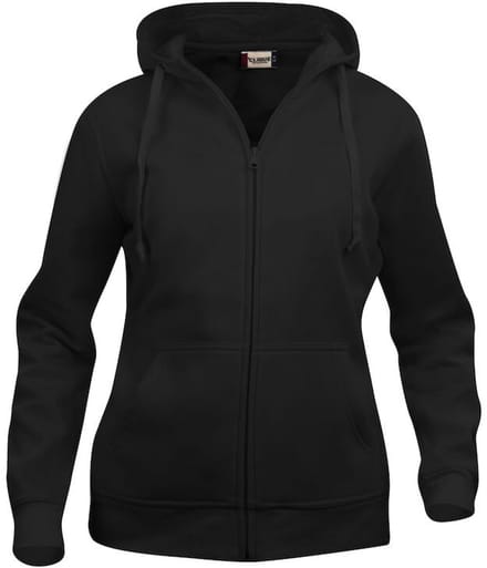 Clique Basic hoody full zip ds Zwart maat S