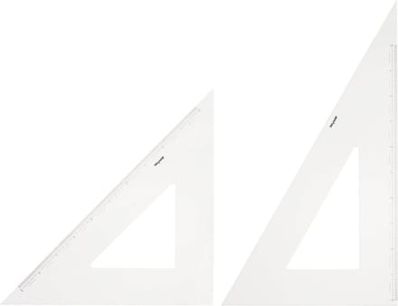 Driehoek Liniaal - Tekendriehoek Geometrie - Precisie Meten - 3mm Dik - 60 cm - Transparant