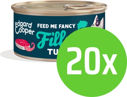 Edgard & Cooper Kattenvoer Fillets Tonijn - Inktvis 70 gram - 20 blikjes
