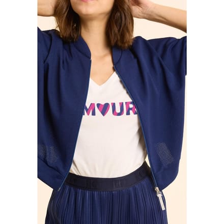 ICode Indigo Tech Knit Zipped Top Indigo Maat: XL | Tops Outlet | Dames | Blauw