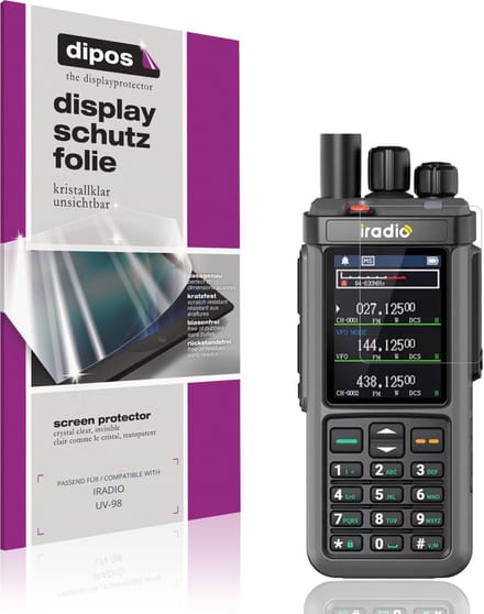 dipos – 4x Beschermfolie geschikt voor IRADIO UV-98 | Krasbestendige & heldere Screenprotector Ultra-Thin