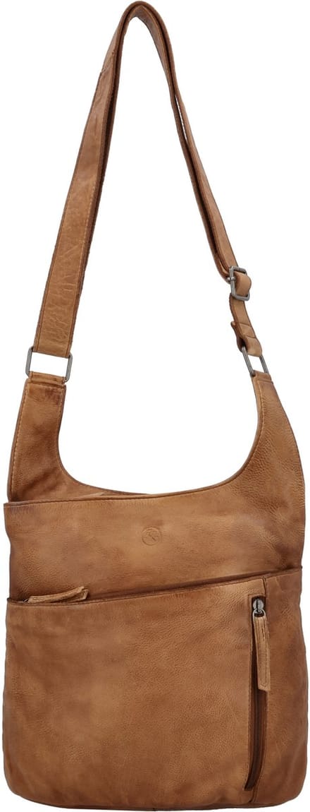 Hide & Stitches Paint Rock Schoudertas - Crossbody - Leer - Leren Dames Tas - Cognac
