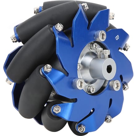 4in Mecanumwiel Links Aluminium met TPU Rubber Rollen Industriële Robot Accessoires