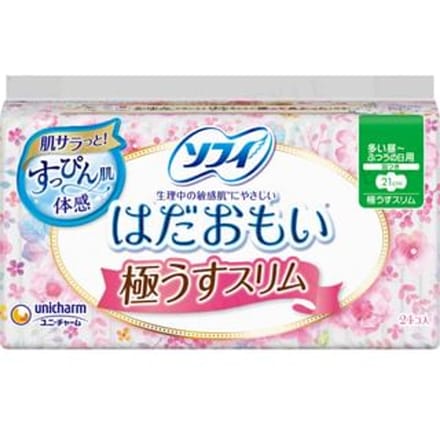 Unicharm - Sofy Hadaomoi Ultra Thin Slim Wing For Heavy Days Feminine Pads 21cm 24 pcs