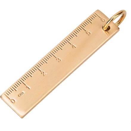 6cm Lengte 3mm Dikte Mini Messing Liniaal Hangers Cadeau Kantoor Schoolbenodigdheden beige