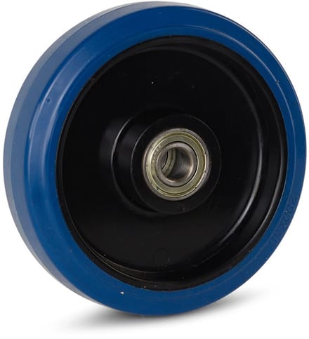 Blauw elastisch rubber wiel 200mm - 350kg