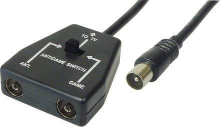 Coax (m) - 2x Coax (v) game console schakelaar - 0,50 meter
