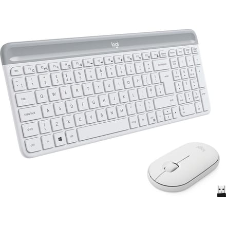 Logitech MK470 Slim Combo - Draadloos Toetsenbord en Muis - QWERTY - Wit