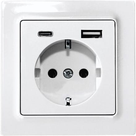 Eltako DSS55E+USBA+C-wg Stopcontact Inbouw (in muur), Schroefbevestiging