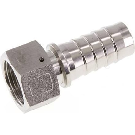 25x40 mm & G1'' RVS 1.4301 Slangpilaar met Wartelmoer DIN EN 14423 / DIN 2826