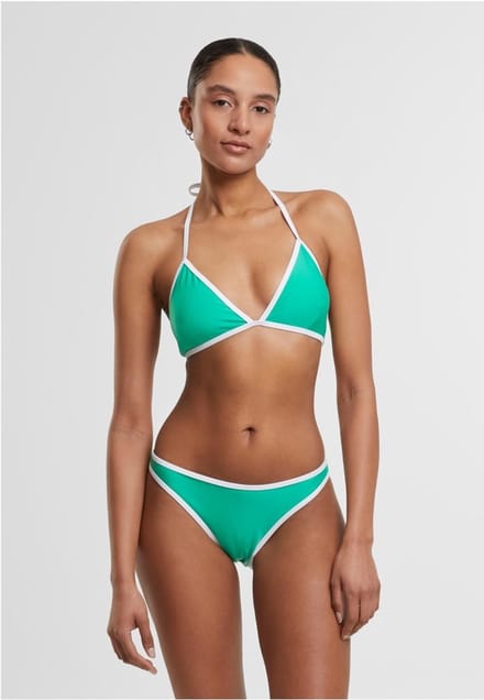 Urban Classics - Retro Triangle Bikini set - XL - Groen/Wit