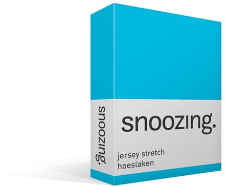Snoozing Jersey Stretch - Hoeslaken - Lits-jumeaux - 200x200/220 cm - Turquoise
