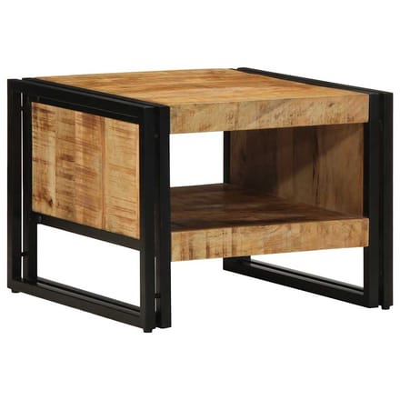 vidaXL - Salontafel - 50x50x38 - cm - massief - ruw - hout - mango