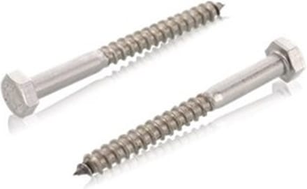 Houtdraadbout Din571 8X130Mm Rvs A2 - 50 stuks