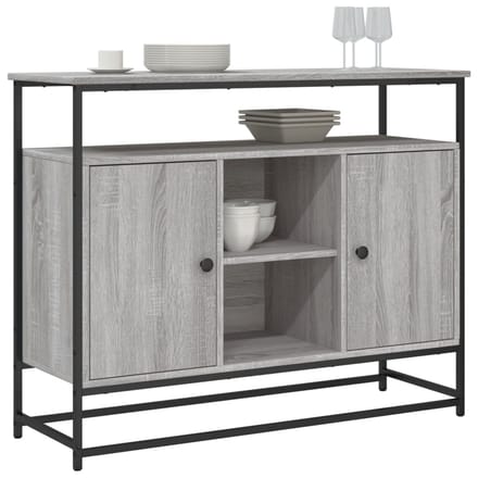vidaXL Dressoir 100x35x80 cm bewerkt hout grijs sonoma