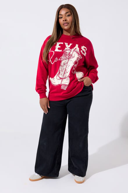 Limited Collection Red 'Texas Rodeo' Grafische Laarzen Sweatshirt Size 48