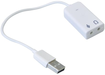 USB-A - 3,5mm Jack headset audio adapter / wit - 0,15 meter