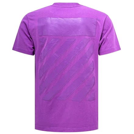 Gebroken wit Diag Tab slim-fit orchideepaars T-shirt
