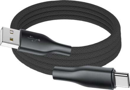 USB A naar USB C Kabel 2 Meter - Stevig Nylon - Zwart