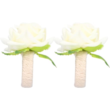 2 PIÈCES Bague de Serviette Fleur Simulation Moderne Porte-Serviette Décorations de Table pour MariageBlanc blanc