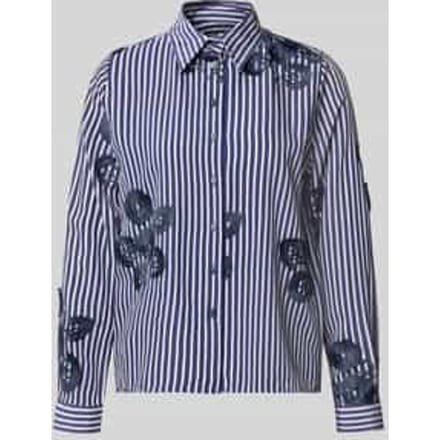 Regular fit overhemdblouse van viscosemix met florale stitching