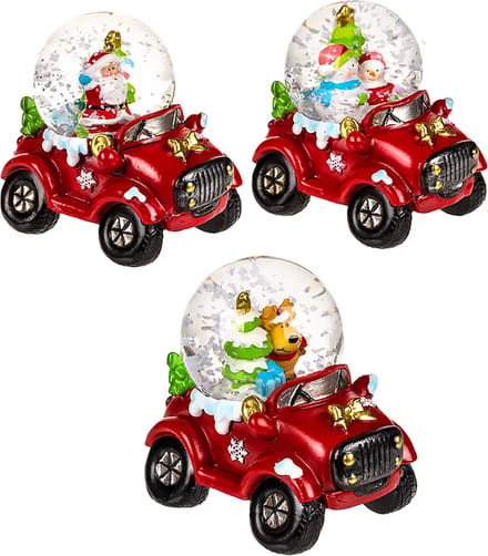 Kerst schudbol, snow globe  car,  auto , Kindercreaglobe c