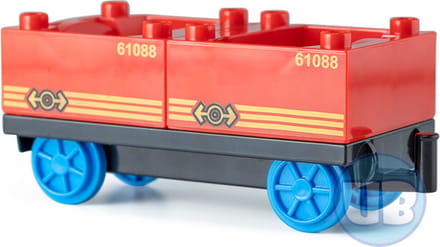 Trein wagon onderstel met rode containers