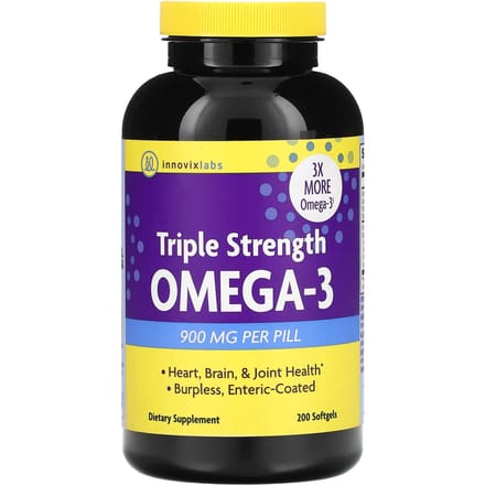 InnovixLabs, Oméga-3 triple concentration, 900 mg, 200 gélules