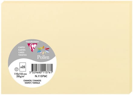 Clairefontaine Pollen - Kaart - 110x155mm - C6 - Chamois - 25 stuks