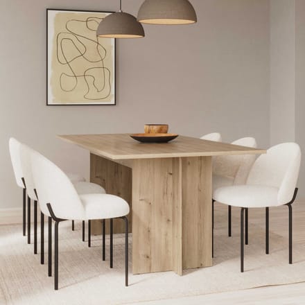 CALICOSY - Uitschuifbare tafel van 165,6 tot 200 cm in donker eiken decor - LEAD