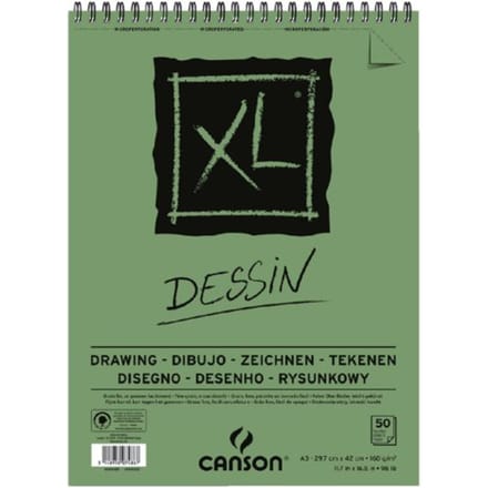 Tekenblok Canson XL Dessin A3 160gr spiraal 50 vel
