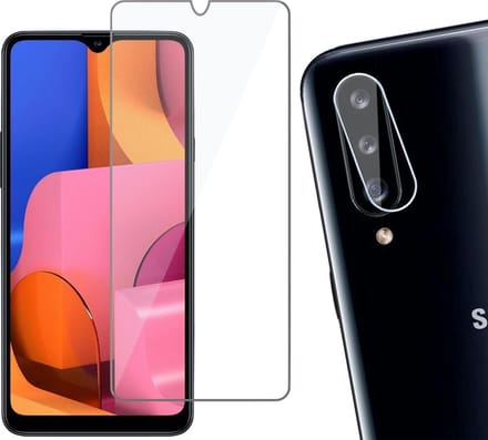 Screenprotector geschikt voor Samsung Galaxy A20s - Camera Screen Protector Glas