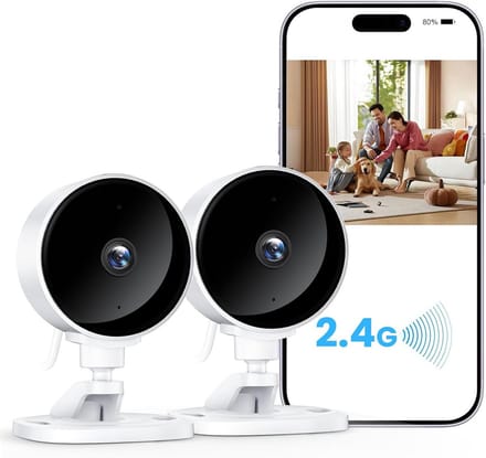 Binnen Camera - Beveiligingscamera Set - Huis Bewaken - AI Bewegingsdetectie - 1080p HD - Wit