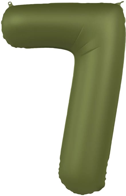 Folieballon Cijfer 7 - Olive Green - Ultra Matt - 86 cm