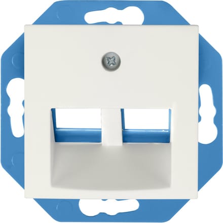 ION industries E1 utp aansluitdoos 2-voudig 30° met centraalplaat alpin wit mat (13.302.115)