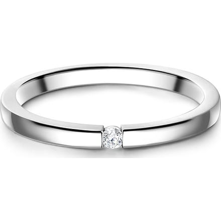 Gems München Dames Dames ring 925 sterling zilver zirconia 48 Zilver 32021138