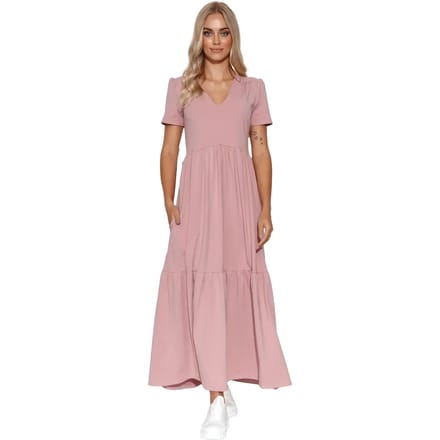 Maxi jurk met v-hals voor dames Makadamia