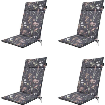 Madison tuinstoelkussen hoge rug donna grey canvas eco+ ca. 120x50 cm set