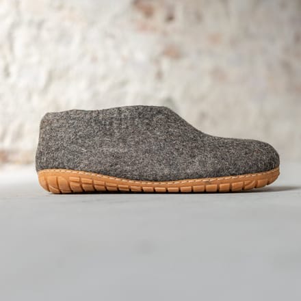 Vilten Heren Pantoffel Ravi - Sesam - Maat 45 - Harde Zool