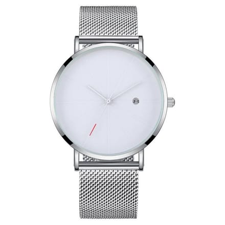 Fako - Horloge - Mesh - Chicago - 40mm - Zilver/Wit