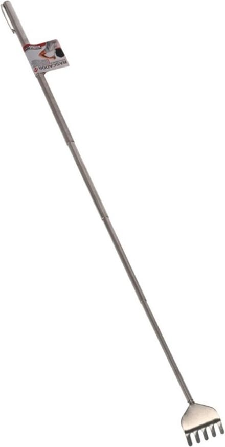 Gerim Ruggenkrabber - stevige hark - uitschuifbaar tot 50 cm - zilverkleurig