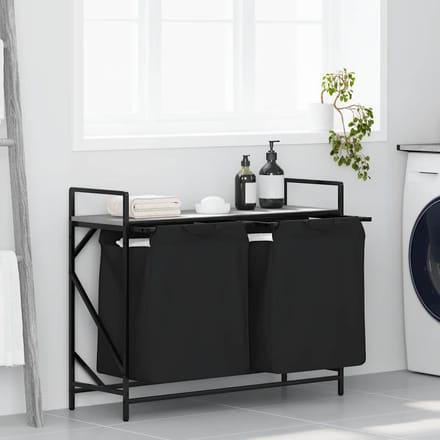 vidaXL - Wasmand - 2 - vakken - met - plank - grijs - sonoma - eiken