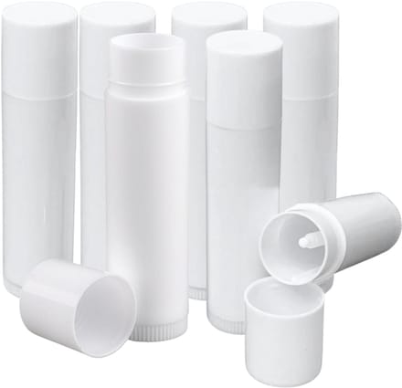 10x Lege Deodorant en Lippenbalsem Sticks, Hulsen - Wit - Deodoranthouder - Lippenbalsemhouder - 15ml