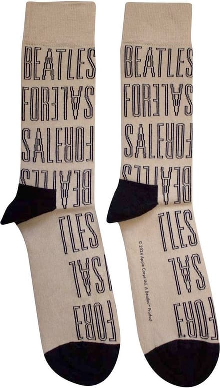 The Beatles - For Sale Text Outlines Repeat Sokken - Creme