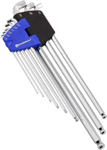 Inbussleutel Set - Zeskant Sleutels - Krappe Ruimtes - Kogeluiteinde Ontwerp - Lange Arm - Blauw