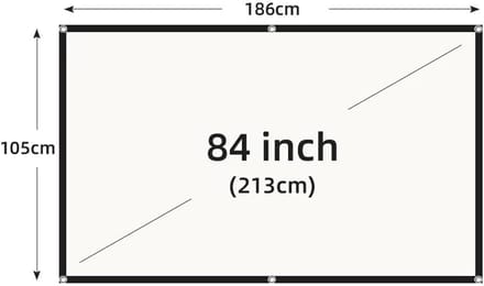 Projectiescherm - Beamer scherm - Thuisbioscoop Ervaring - 160 graden kijkhoek - 84 inch - Wit